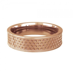 Patterned Designer Rose Gold Wedding Ring - Complex